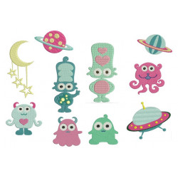 Stickserie - Alien Parade voll